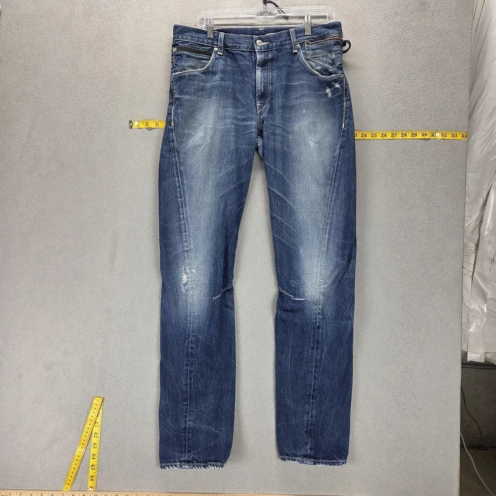 Vintage Levis Engineered Jeans Mens 34x34 Blue Twisted Zip Fly Medium Wash